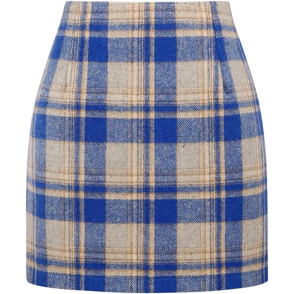 BRAND NEW IDEALSANXUN High Waist Plaid Bodycon Mini Skirt